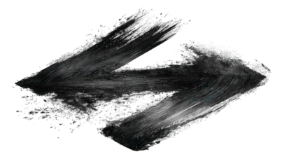 Abstract Black And White Ink Splatter on Transparent Background