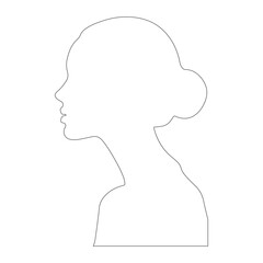 One Line Art Woman Face