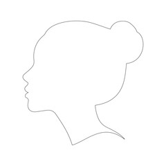 One Line Art Woman Face