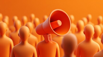 A megaphones voice and advocacy, symbolizes speaking up, giving a voice to a cause, or general communication strategy.
