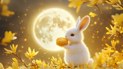 easter bunny with eggs