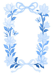 Blue floral frame