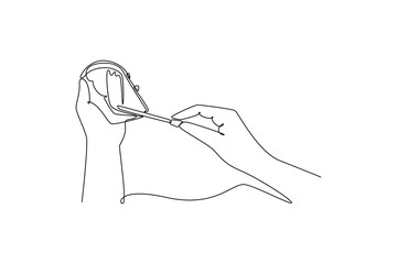 breakfast concept. Single line draw design. Vector graphic illustration