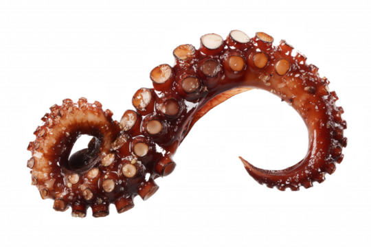 Grilled Octopus Tentacle — Isolated PNG