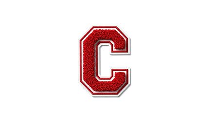 A varsity letter c isolated on a white background