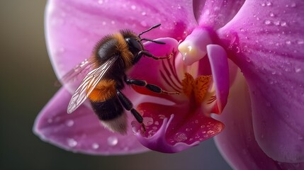 bee on pink flower