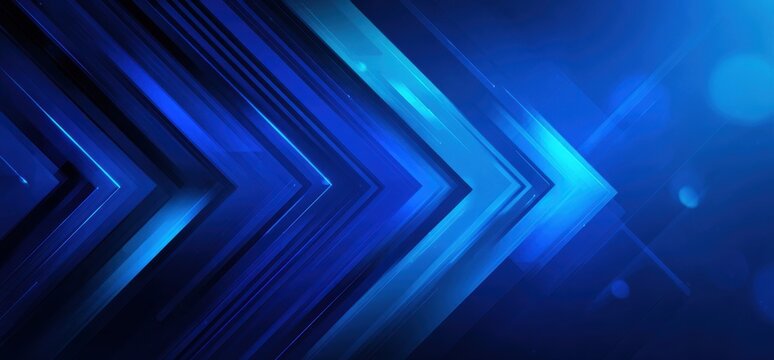 Abstract dynamic blue arrow shapes