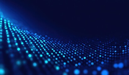 Abstract digital wave of glowing points