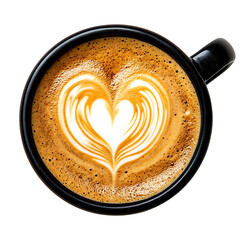 Latte art on transparent background PNG