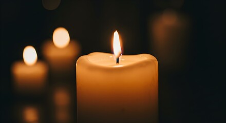 Candle flame in darkness