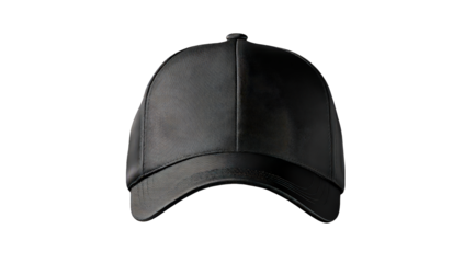 Black and White Striped Baseball Cap on Transparent Background
