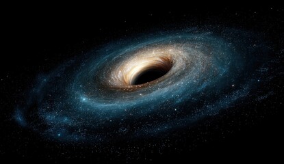 Obraz premium Spiral galaxy with central black hole