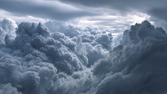 Dense, dark storm clouds fill the sky