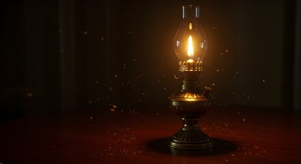 Oil lamp illuminated