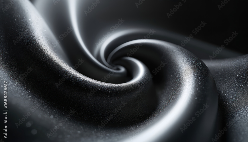 Aufkleber black, silver abstract swirl illustration with gradient design creating dynamic motion flow. sleek, 