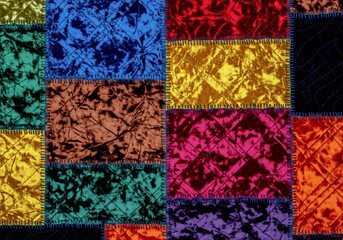 Naklejka premium Colorful Quilted Velvet Patchwork Background