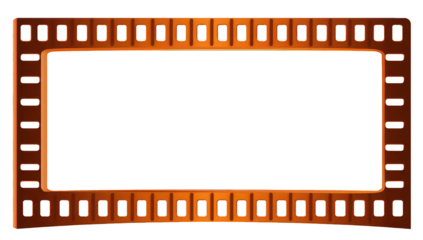 Copper Film Reel Frame on Transparent Background