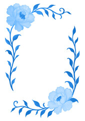 Blue floral frame