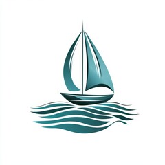 Sailing on calm waters, the boat glides gracefully with a full sail in the bright open sea at sunset