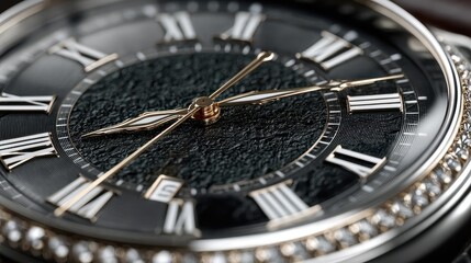 Elegant close-up of a sophisticated wristwatch showcasing intricate design and timeless craftsmanship