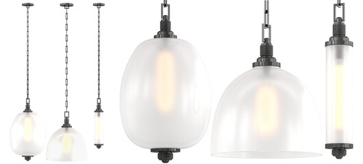 cut out interior modern lamp - with white background - elegant style -minimal pendant light
