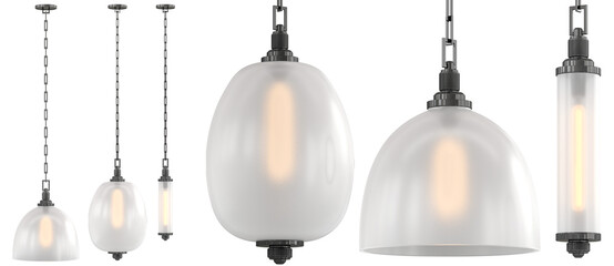 cut out interior modern lamp - with Black background - elegant style -minimal pendant light