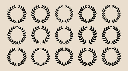 Elegant laurel wreath designs symbolizing victory achievement and excellence ready for professional use