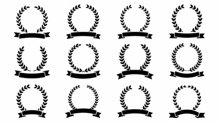 Award winning emblems and achievement banners for excellence recognition and victory celebrations