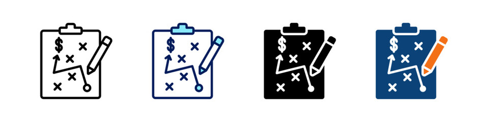 Strategic Planning All In One Icon Multi Styles Vector Set