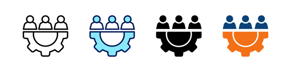 Resource Management All In One Icon Multi Styles Vector Set