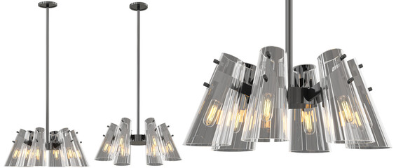 cut out interior modern lamp - with Black background - elegant style -minimal pendant light