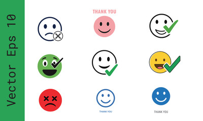 Emotions and Feedback A Colorful Emoji Collection Showcasing Feelings Satisfaction and Communication