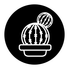 black and white illustration of cactus icon