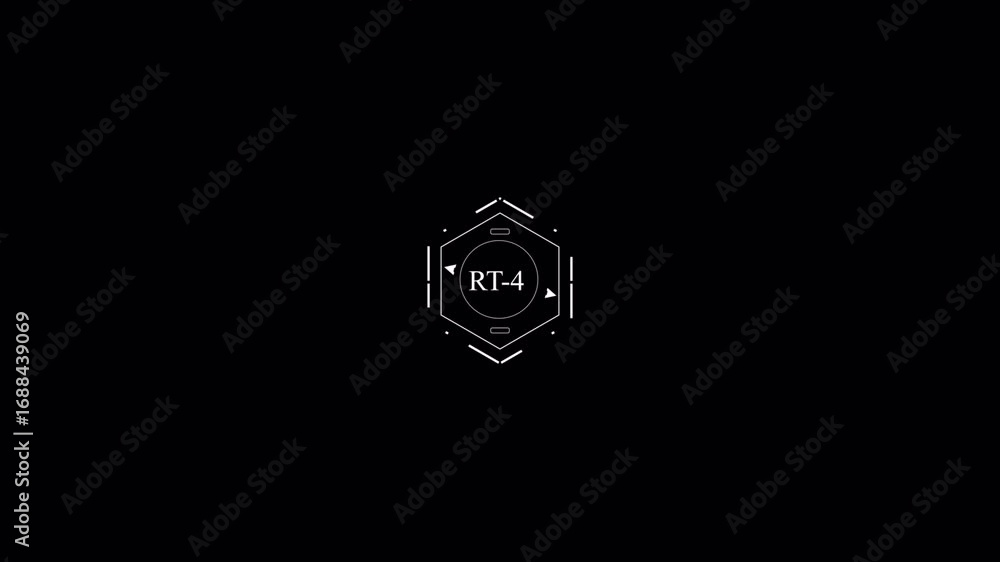 Poster futuristic hud interface: minimalist tech display on black