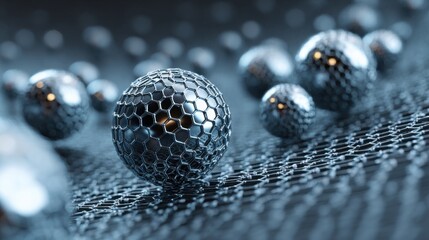 metallic spheres hexagonal lattice network