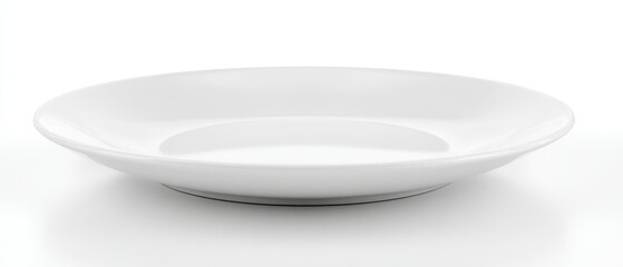 The White Porcelain Plate on a Clean White Studio Background for Product Photography
