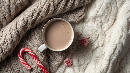 Christmas flat lay with mug
