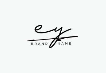 EY letter elegant cursive beauty handwriting logo.