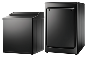 Washing machines modern design isolated on a transparent background appliances home