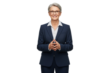 A smiling senior businesswoman with glasses.