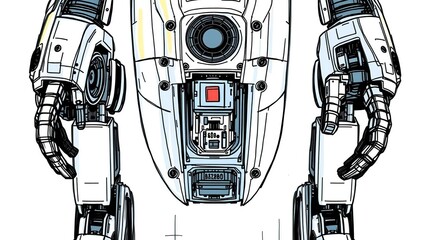 Robot torso with arms, and detailed design.