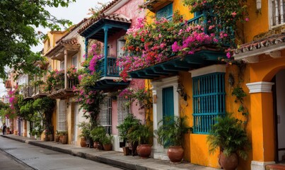 Fototapeta premium Colorful Colonial Houses