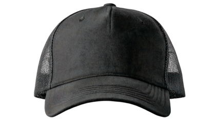 Abstract Gray and Black Patterned Hat on Transparent Background