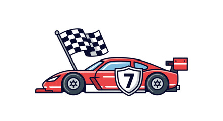 Stylish vector race car illustration. With clean, sharp outlines and a minimalist design, this high-resolution graphic is great for sports branding.