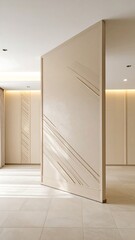 Modern interior with textured wall and ambient lighting