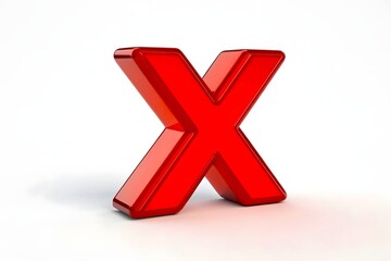 Fototapeta premium Red 3D X on white background