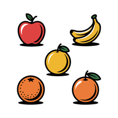 Assortment of fresh fruits including apple bananas and oranges for healthy eating and diet concepts vector