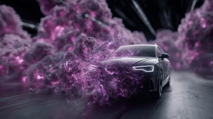 An abstract background with a smoke above car.