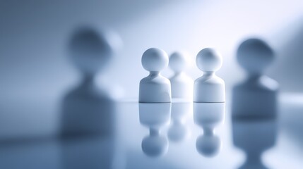 3d render of a man standing in a row of people