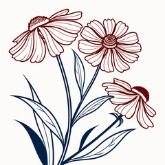 floral background with helenium chelsey